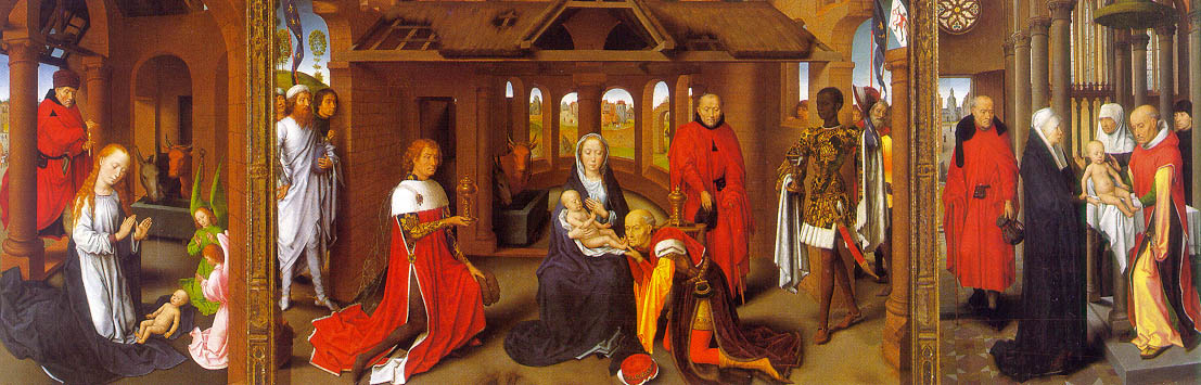 Triptych featuring The Nativity, The Adoration of the Magi The Presentation in the Temple